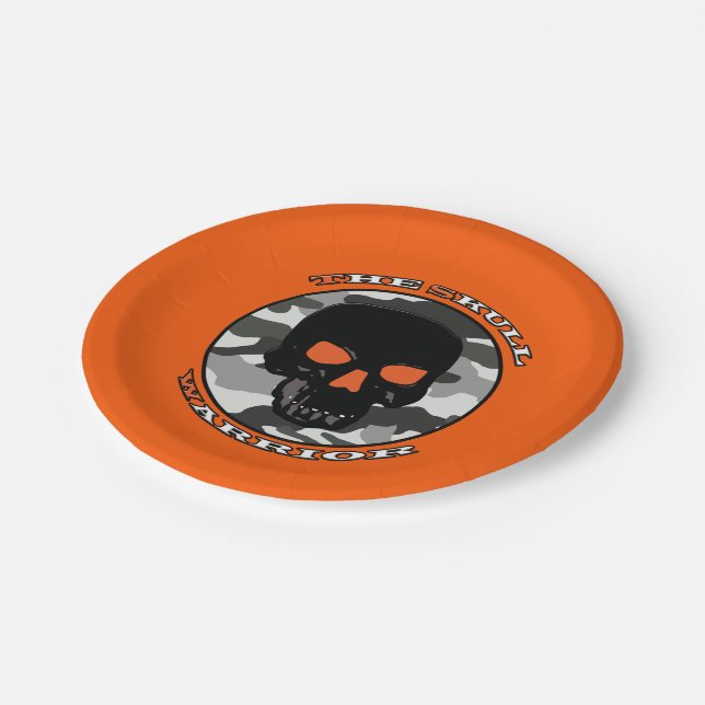 Der Schädelkrieger Pappteller (Schrägansicht)