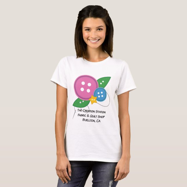 Der Schaffungs-Stations-Knopf-T - Shirt (Vorne ganz)