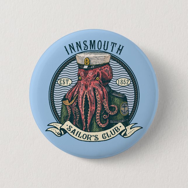 Der Schatten über Innsmouth Lovecraft Cthulhu Sail Button (Vorderseite)