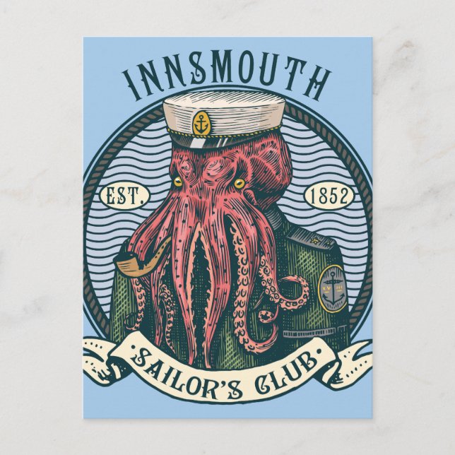 Der Schatten über Innsmouth Lovecraft Cthulhu Sail Postkarte (Vorderseite)