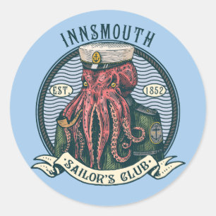 Der Schatten über Innsmouth Lovecraft Cthulhu Sail Runder Aufkleber