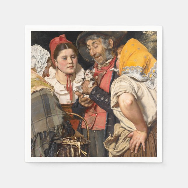 Der Schatz des alten Mannes (Die Katze) (von Karl  Serviette (Vorderseite)