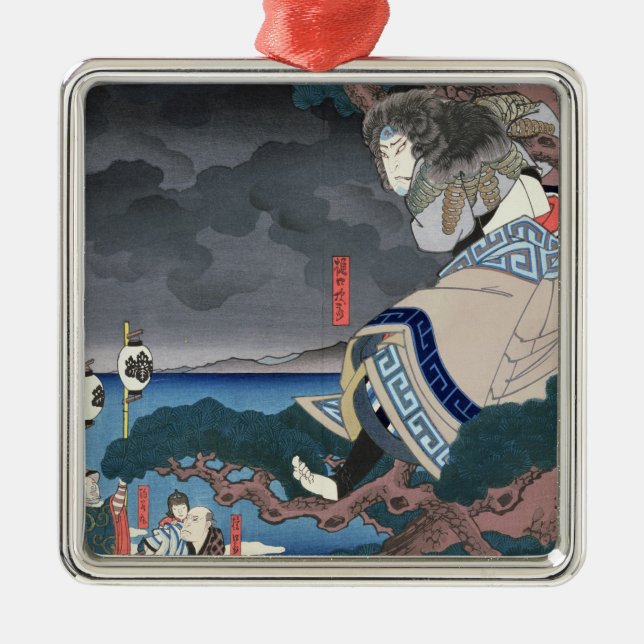 Der Schauspieler Nakamura Utaemon IV Silbernes Ornament (Vorne)