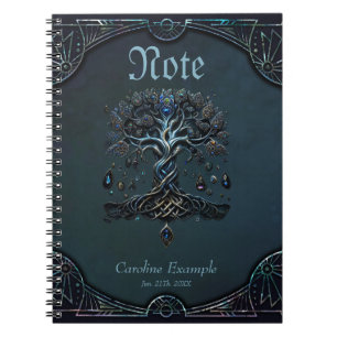 Der Schein des Baumes des Lebens die Edelsteine de Notizblock