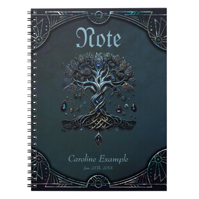 Der Schein des Baumes des Lebens die Edelsteine de Notizblock (Vorderseite)