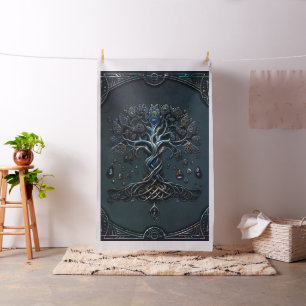 Der Schein des Baumes des Lebens die Edelsteine de Stoff