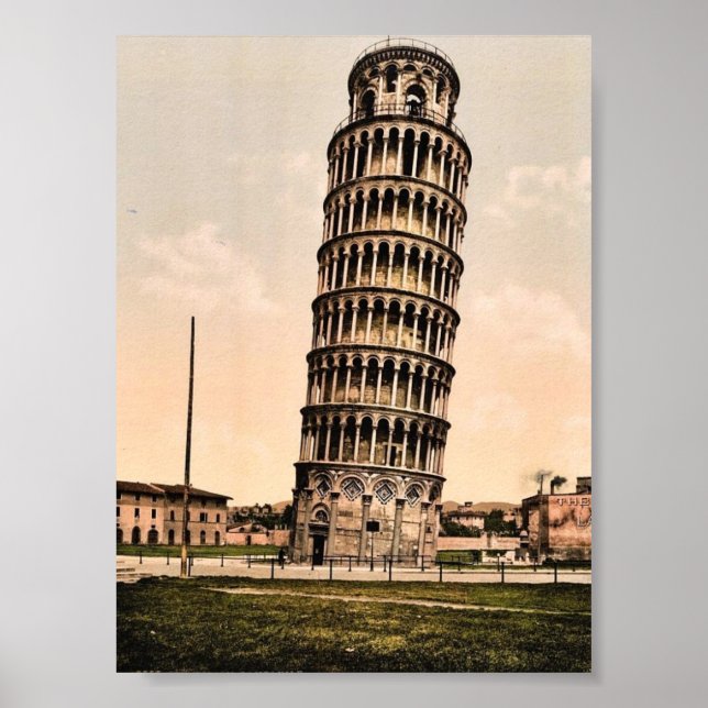 Der Schiefe Turm, Pisa, Italienischer Klassiker Fo Poster (Vorne)