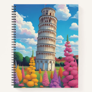 Der schiefe Turm von Pisa im Frühling Notizbuch