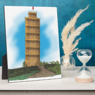 Der Schiefe Turm von Pisa, Italien Fotoplatte