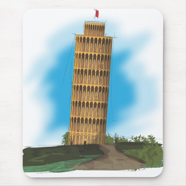 Der Schiefe Turm von Pisa, Italien Mousepad (Vorne)