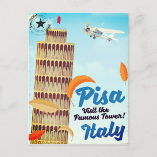 Der Schiefe Turm von Pisa Vintage Urlaubstürme dru Postkarte