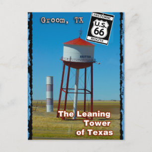 Der schiefe Turm von Texas im Boden - Autobahn 66 Postkarte