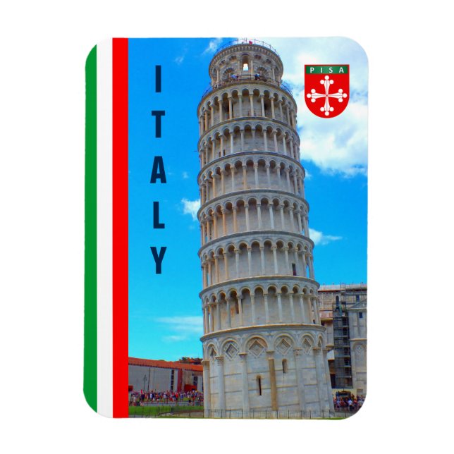 Der Schiefer Turm von Pisa und die italienische Fl Magnet (Vertikal)