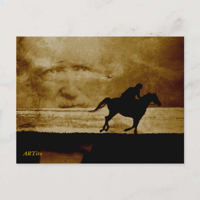 Der Schimmelreiter - Theodor Storm Postkarte (Vorderseite)