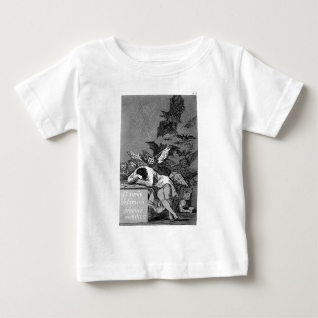 Der Schlaf des Grundes produziert Monster durch Baby T-shirt (Vorderseite)