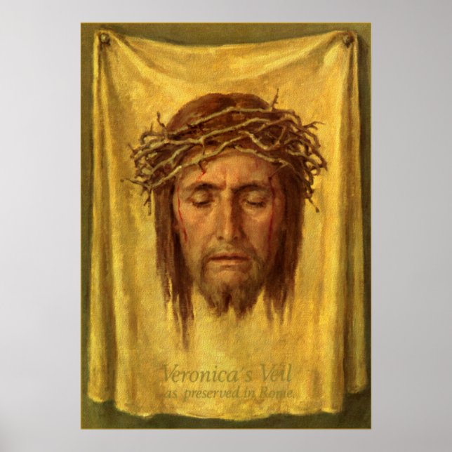 Der Schleier von Veronica Jesus Christus Gesicht,  Poster (Vorne)