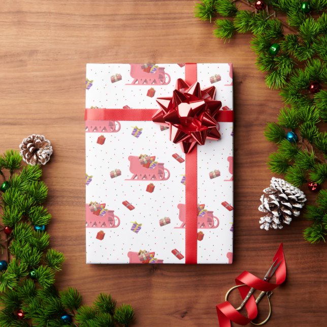 Der Schlitten des Weihnachtsmanns Geschenkpapier (Feiertagsgeschenk)