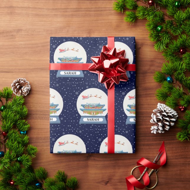 Der Schlitten des Weihnachtsmanns in Korea - Schne Geschenkpapier (Feiertagsgeschenk)