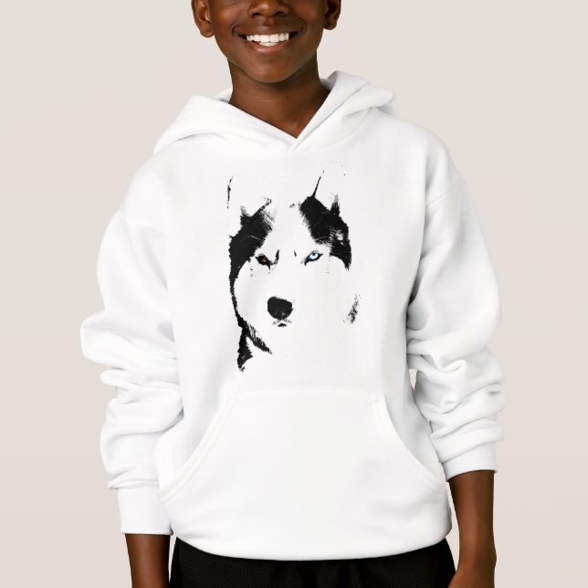 Der Schlitten-Hundedes kindes des heiseres Hoodie (Vorderseite)