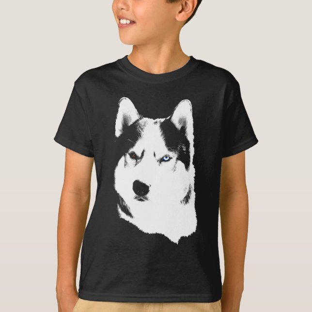 Der Schlitten-Hundekunst-des Kindes des heiseres T T-Shirt (Vorderseite)