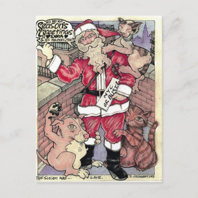 Der Schlitten verspätete sich Postkarte (Vorderseite)