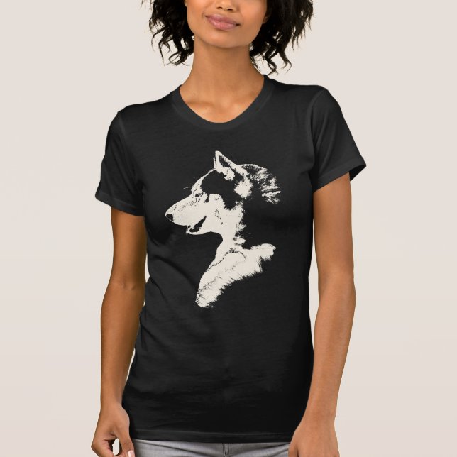 Der Schlittenhund-/der Wolf-Kunst-T-Shirts der T-Shirt (Vorderseite)
