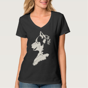 Der Schlittenhund-/der Wolf-Kunst-T-Shirts der T-Shirt