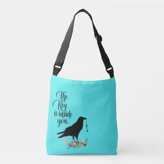Der Schlüssel liegt in Ihnen - Raven und Blume Aqu Tragetaschen Mit Langen Trägern (Vorderseite)
