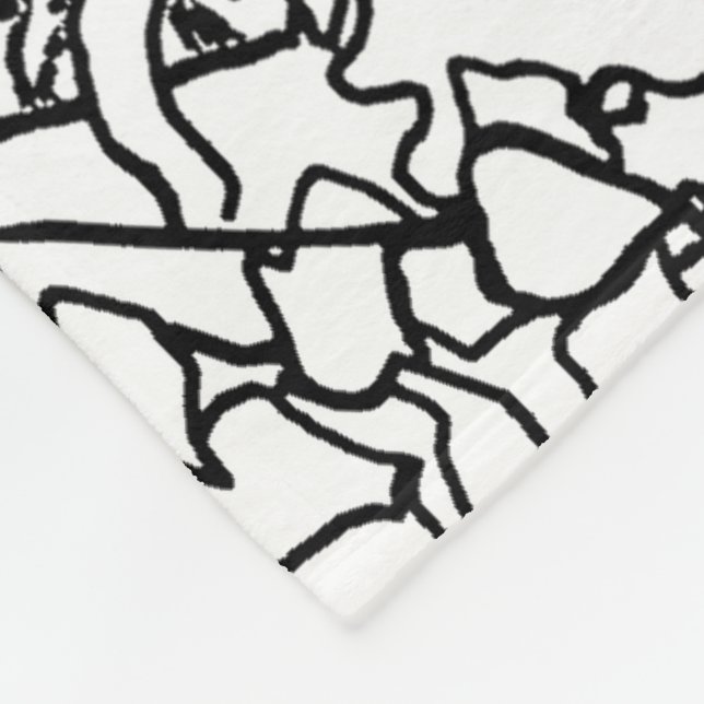 Der Schmetterling, der in Schwarzweiss mit Blumen Fleecedecke (Ecke)