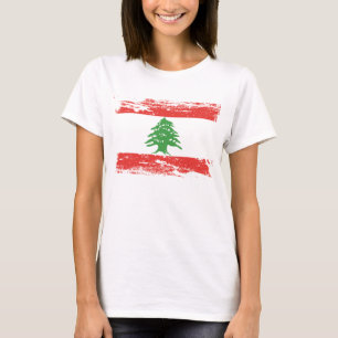 Der Schmutz-Libanon-Flagge T-Shirt