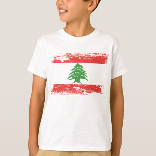 Der Schmutz-Libanon-Flagge T-Shirt