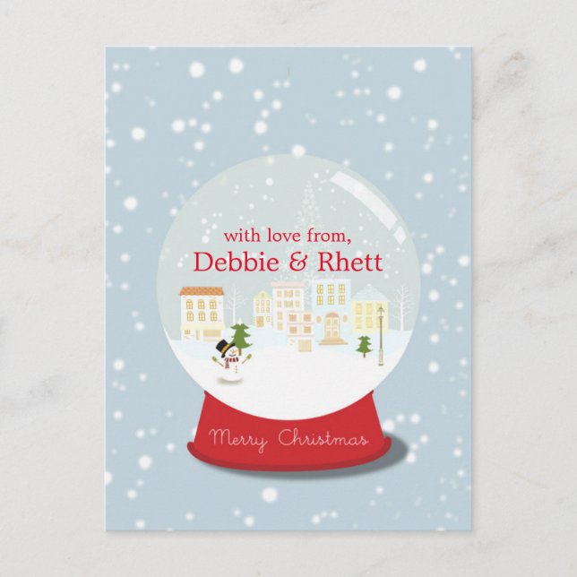 Der Schneeball mit Schnee Postkarte (Vorderseite)