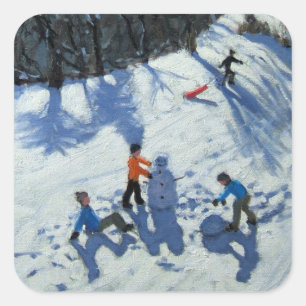 Der Schneemann 2 Quadratischer Aufkleber