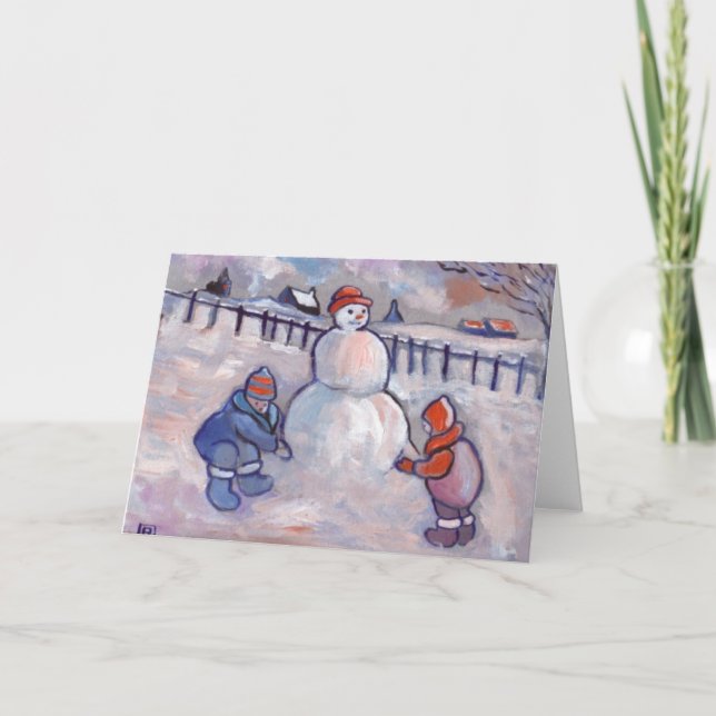 DER SCHNEEMANN FEIERTAGSKARTE (Vorderseite)