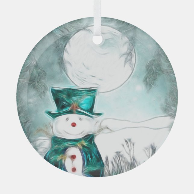 Der Schneemann Ornament Aus Glas (Vorderseite)