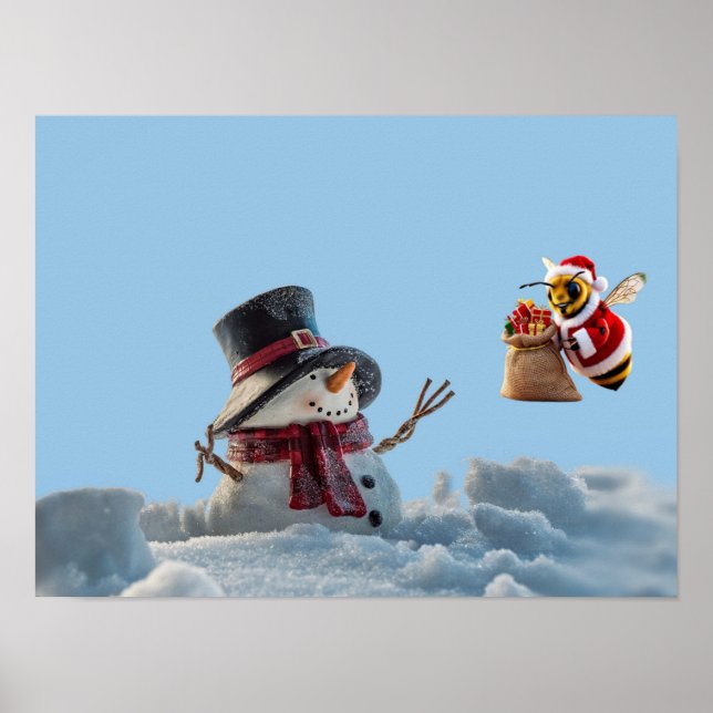 Der Schneemann und die Biene Poster (Vorne)