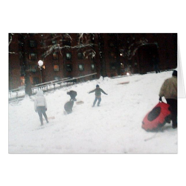 "Der Schneetag" - Weihnachtsgrüße (Vorderseite (Horizontal))