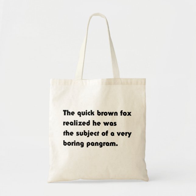 Der schnelle braune Fuchs.. Bohrer-Pangram-T - Shi Tragetasche (Vorne)