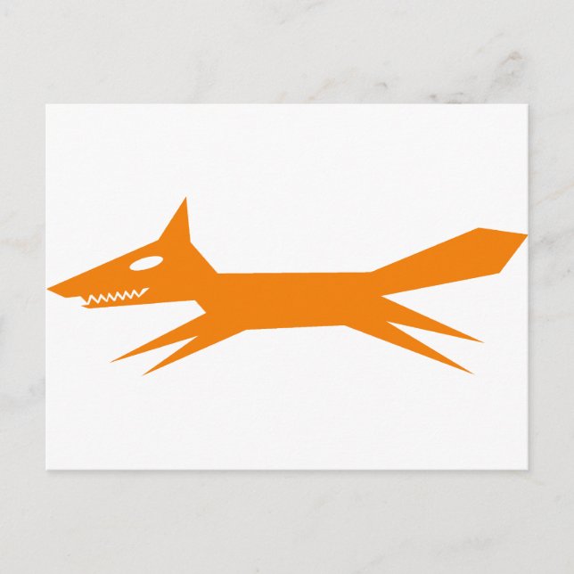 Der schnelle Orangenfox Postkarte (Vorderseite)