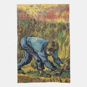 Der Schnitter mit Sichel von Vincent van Gogh Geschirrtuch