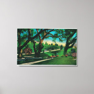 Der schöne Busch versunkenes GardensPasadena, CA Leinwanddruck