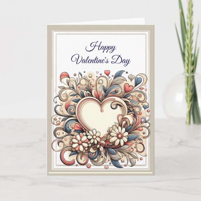 Der schöne elegante Valentinstag Karte (Vorderseite)