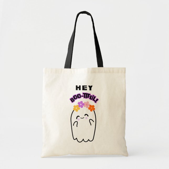 Der schöne Ghost Spooky Halloween Trick oder Treat Tragetasche (Vorne)
