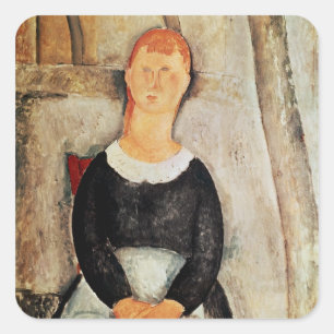 Der schöne Lebensmittelhändler Quadratischer Aufkleber