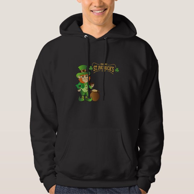 Der schöne Mensch und das Wort glücklich St Patric Hoodie (Vorderseite)