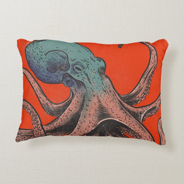 Der schöne Oktopus Dekokissen (Rückseite)