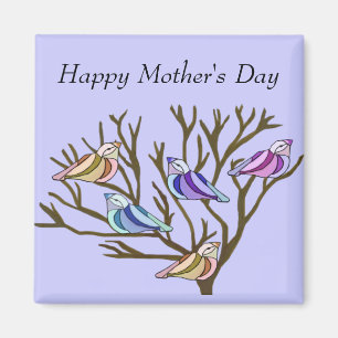 Der schöne Tag Vögel Mutter Magnet