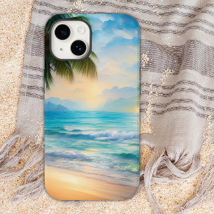 Der schöne tropische Strand und der Palmenhain Case-Mate iPhone 14 Hülle
