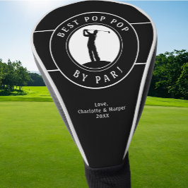 Der schönste Pop Pop Par Elegante Golfer Schwarz & Golf Headcover