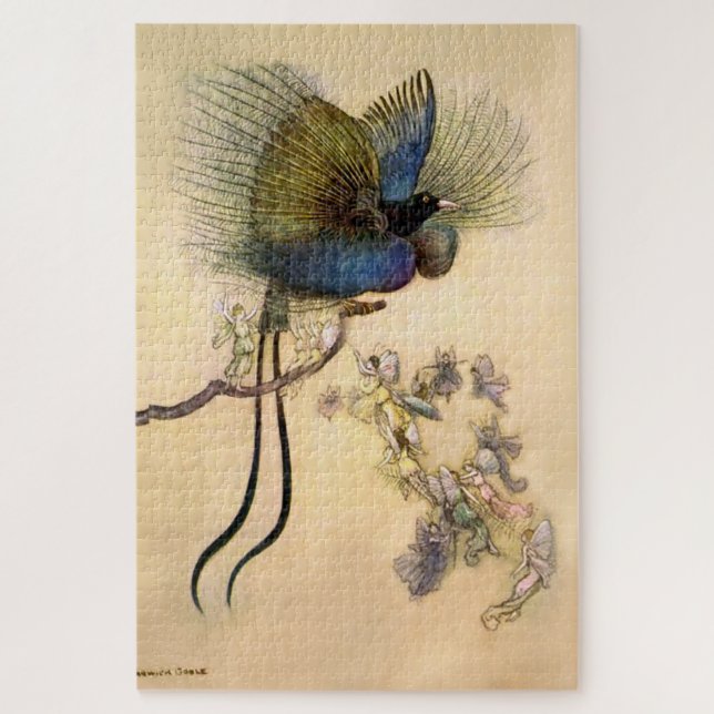 „Der schönste Vogel“ von Warwick Goble Puzzle (Vertikal)